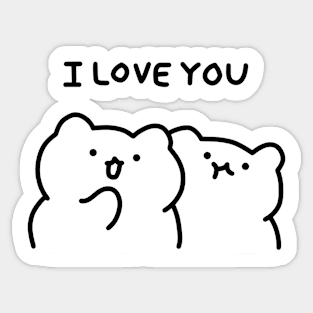 Cute "I Love You" Cats Sticker